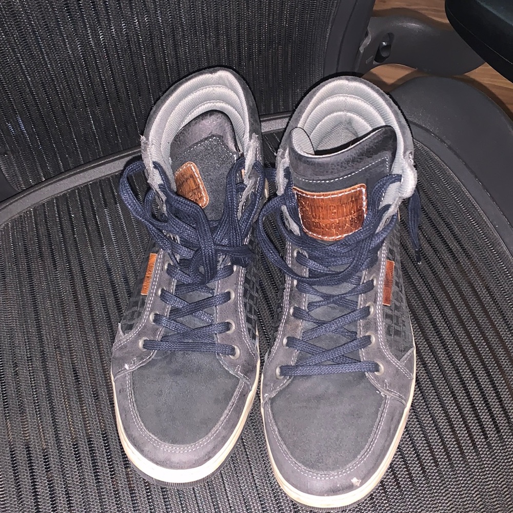 Bull Boxer High Top Leather Blue Sneakers